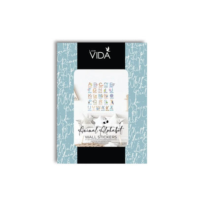 Live Vida Alphabet Nursery Wall Stickers with Animal Figures 26 pcs - Blue