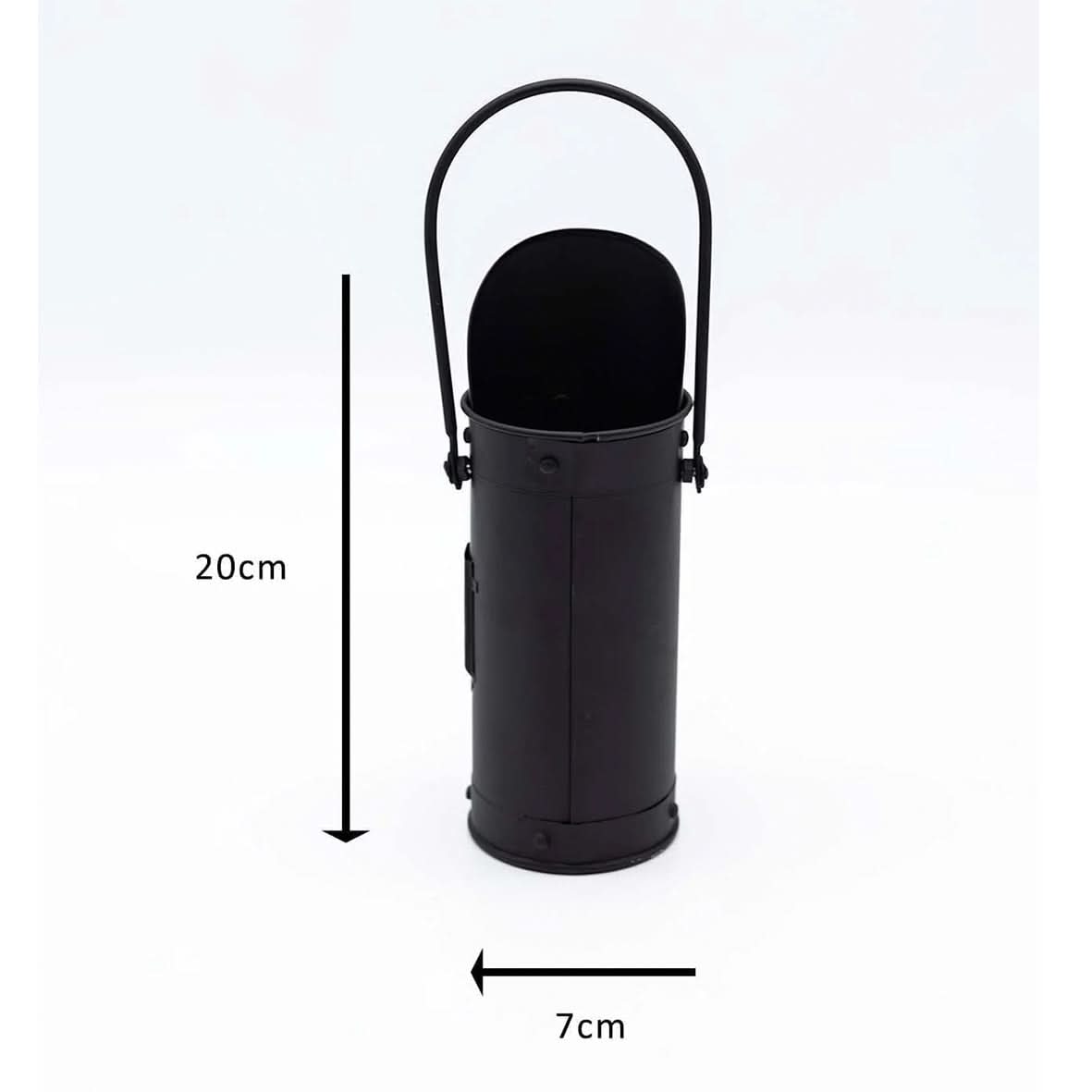 Fireside Coal Bucket and Match Cannister (Black)