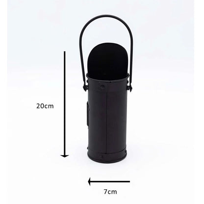Fireside Coal Bucket and Match Cannister (Black)