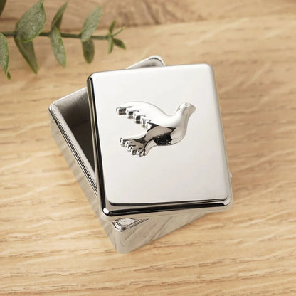 Faith & Hope Confirmation Keepsake Box Silver Dove