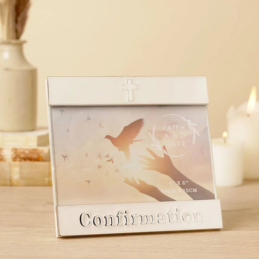 Faith & Hope Enamel & Silver Frame - Confirmation