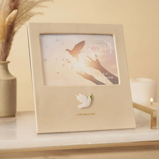 Faith & Hope Ceramic Frame 6'' x 4'' - Confirmation
