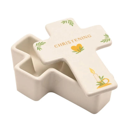 Faith & Hope Cross Trinket Box - Christening