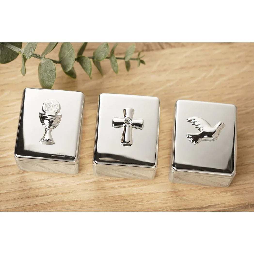 Faith & Hope Confirmation Keepsake Box Silver Dove