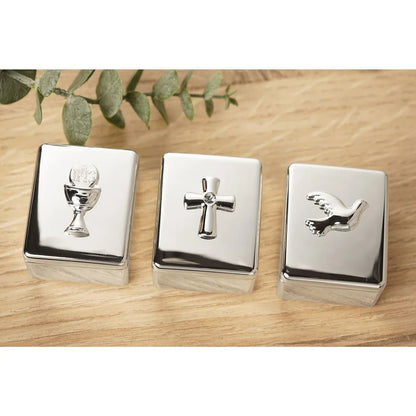 Faith & Hope Confirmation Keepsake Box Silver Dove