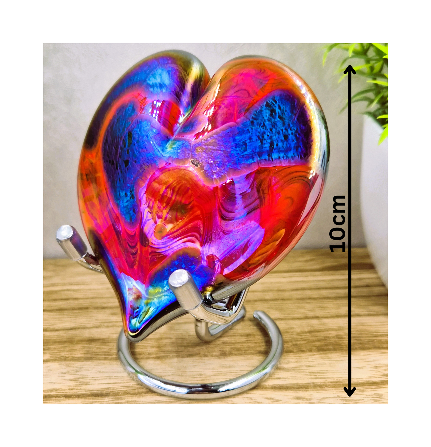 Iridescent Art Glass Heart Ornament