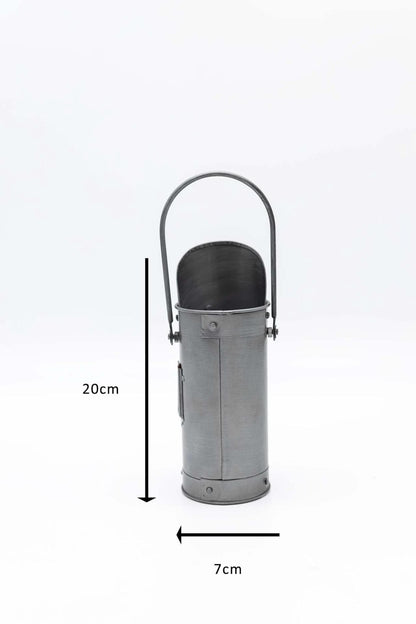 Silver Fireside Coal Bucket Shovel & Match Canister 3pc Set