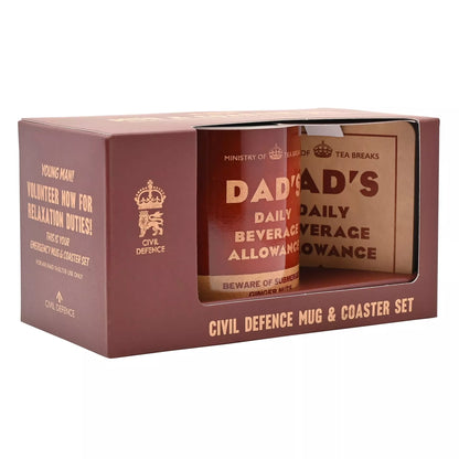 Civil Defence Mug & Coaster Set Daily Beverage