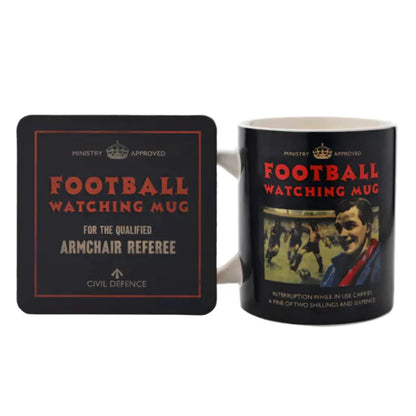 Civil Defence Football Watching Mug and Coaster Set