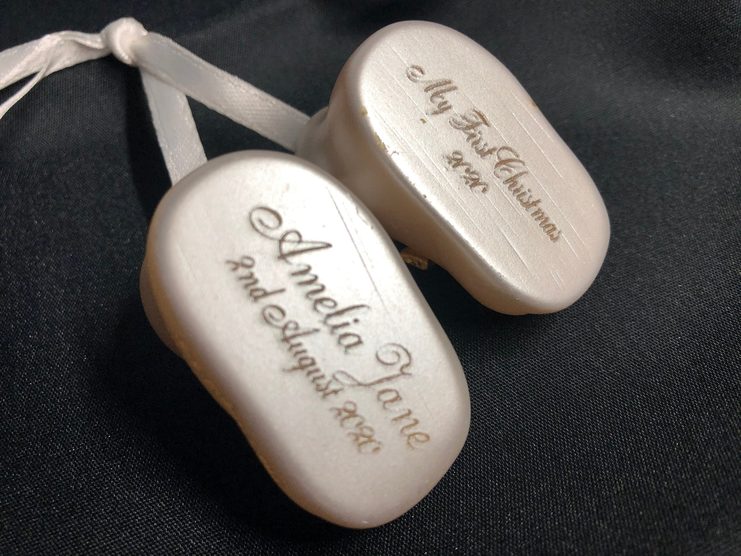 Babys First Christmas / Christening Personalised Baby Booties Hanging Ornament ~ Gift ~ Decoration