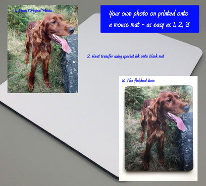 Personalised Mouse Mat ~ Photo Logo Message