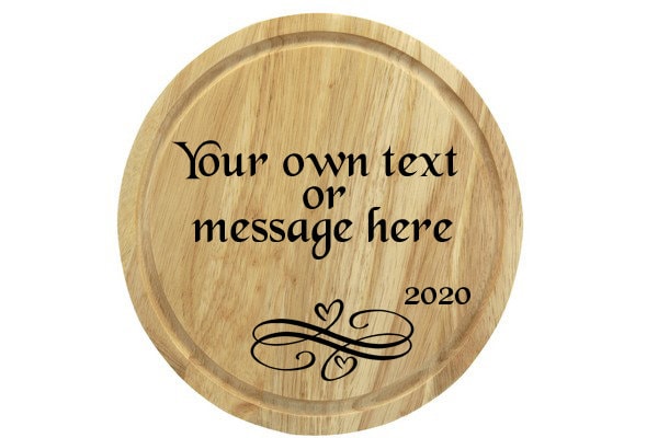 Apollo Rubberwood Round Bread Board, Wood, Brown, 25.2 x 12.9 x 0.5 cm, 6875