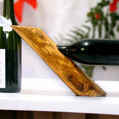 Olive Wood Bottle Holder Bar Accessories, Wine Lovers Gift