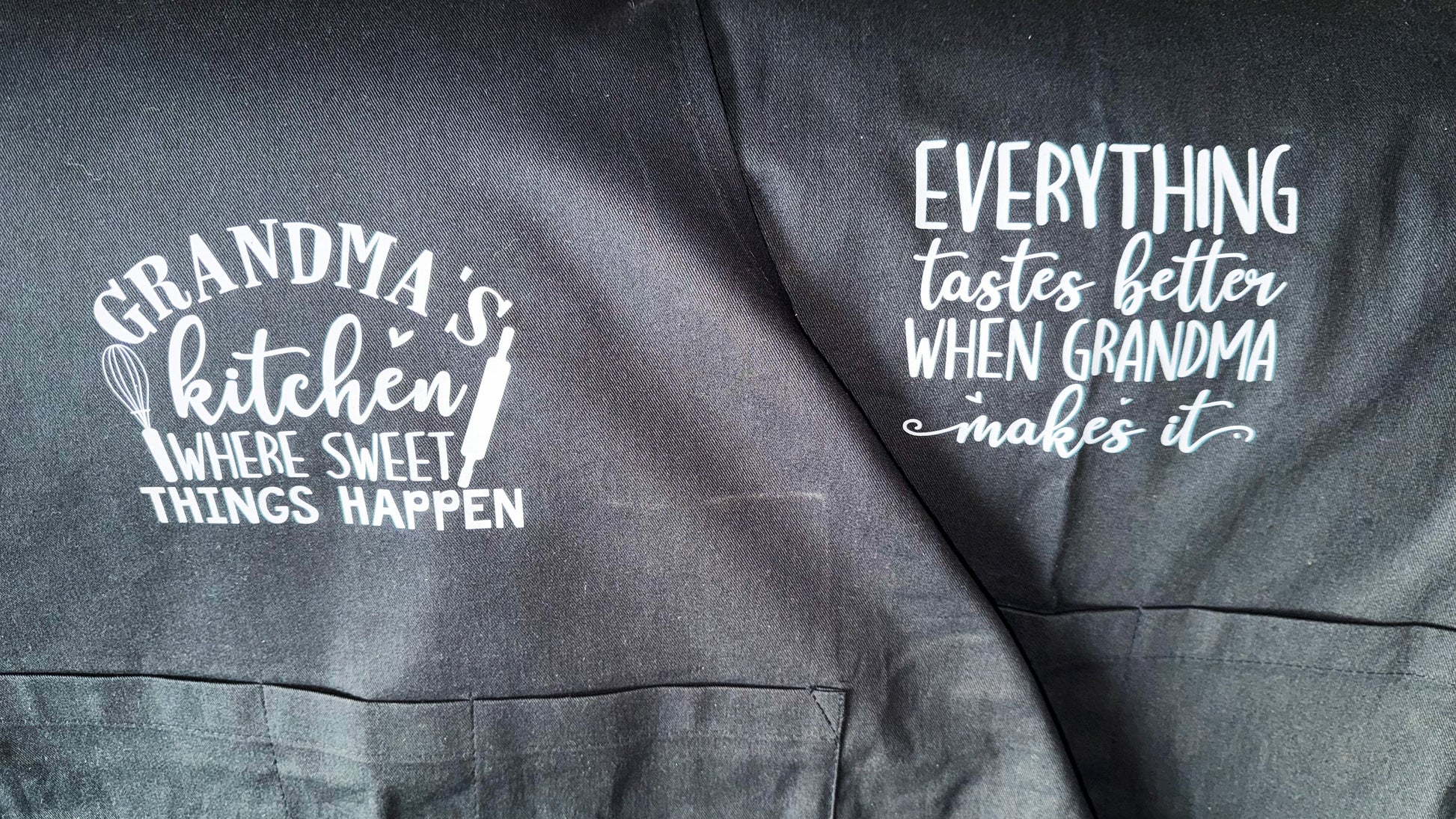 Personalised Printed Cotton Apron With Pockets - Grandma