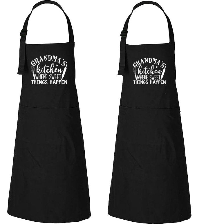 Personalised Printed Cotton Apron With Pockets - Grandma
