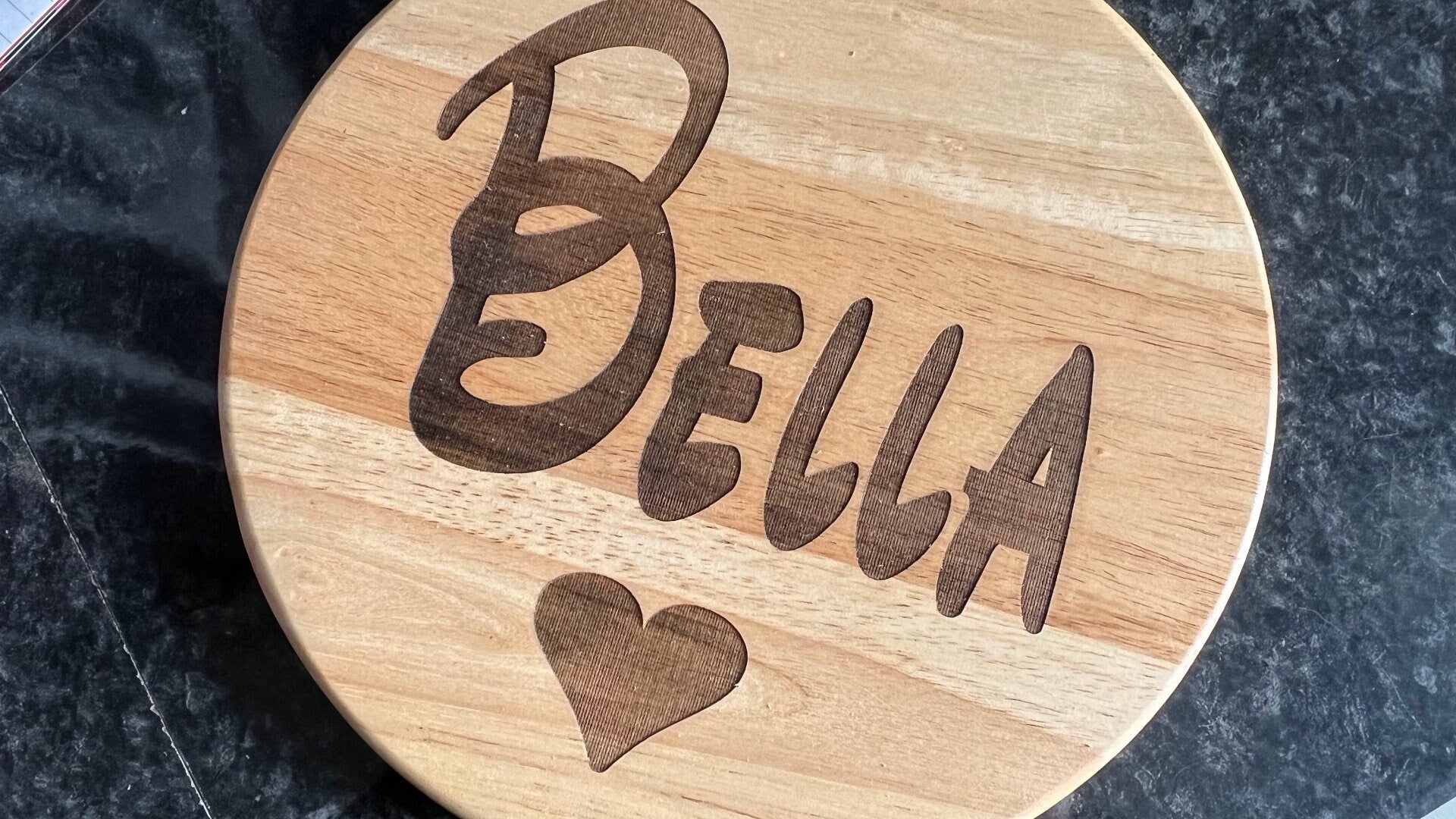Personalised Childs Round Acacia Wood Stool