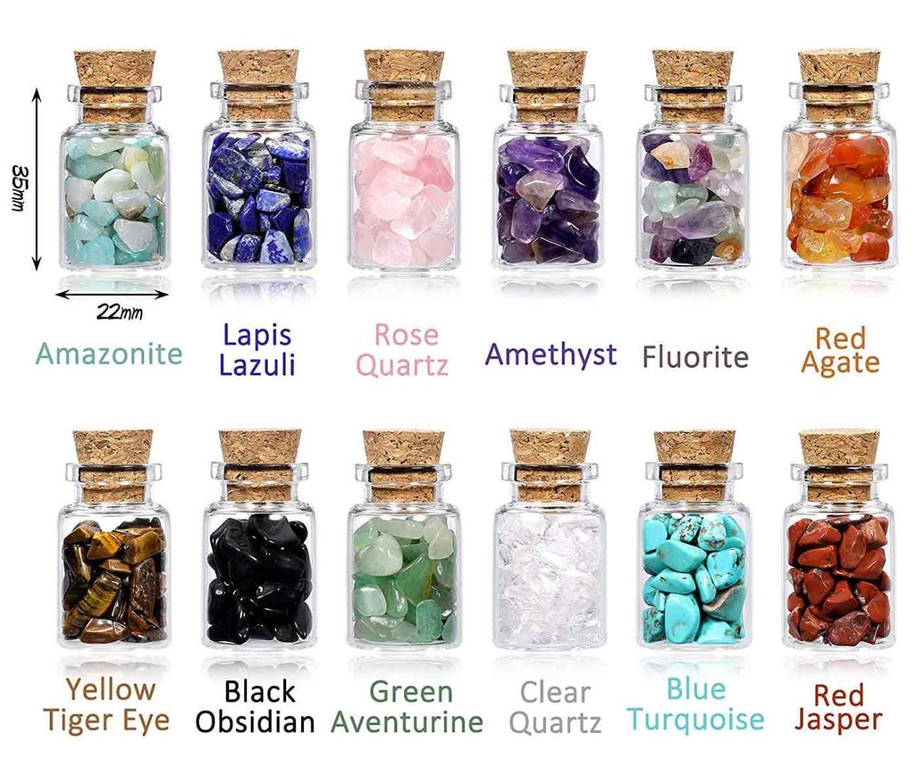 Crystal/Gemstone Wishing/Healing Bottle - Relaxation/meditation/jewellery - Medium