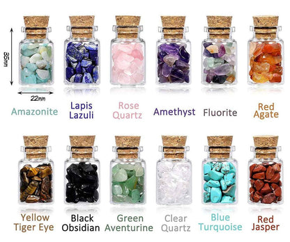 Crystal/Gemstone Wishing/Healing Bottle - Relaxation/meditation/jewellery - Medium