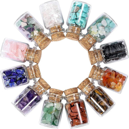 Crystal/Gemstone Wishing/Healing Bottle - Relaxation/meditation/jewellery - Medium