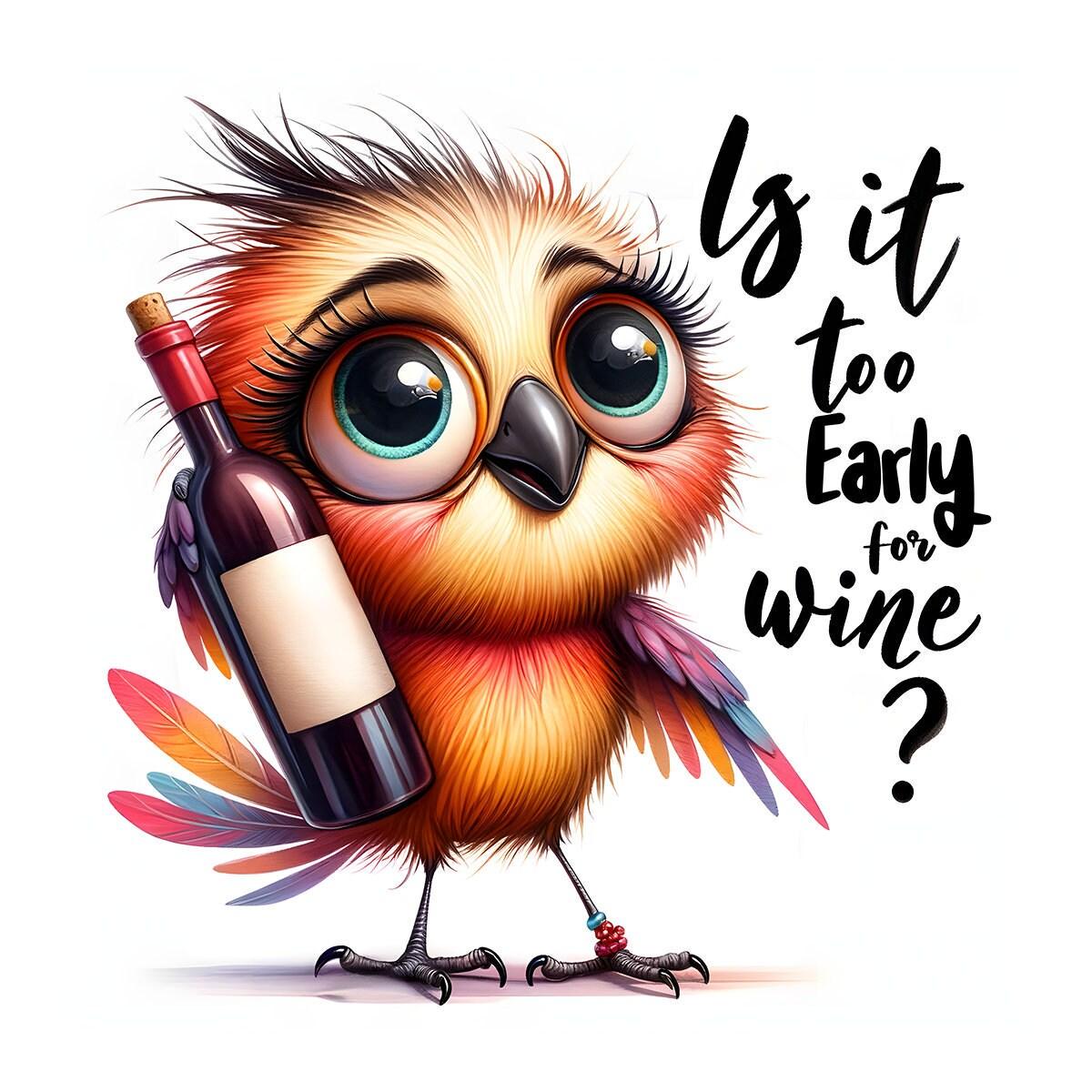 Wine Themed Square Coasters - Is it Too Early For Wine?