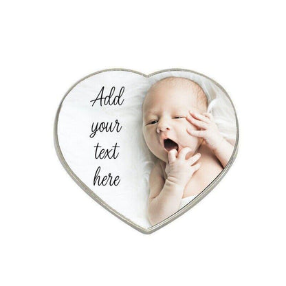 Personalised Metal Heart Fridge Magnet ~ Baby