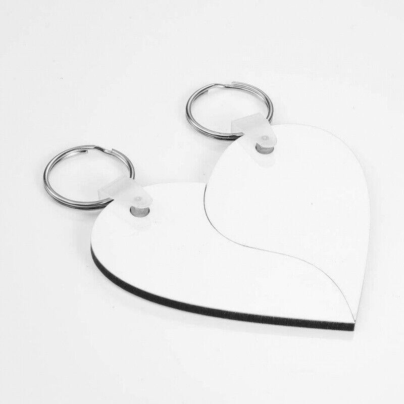 Personalised Puzzle Heart Photo Key Ring Key Chain