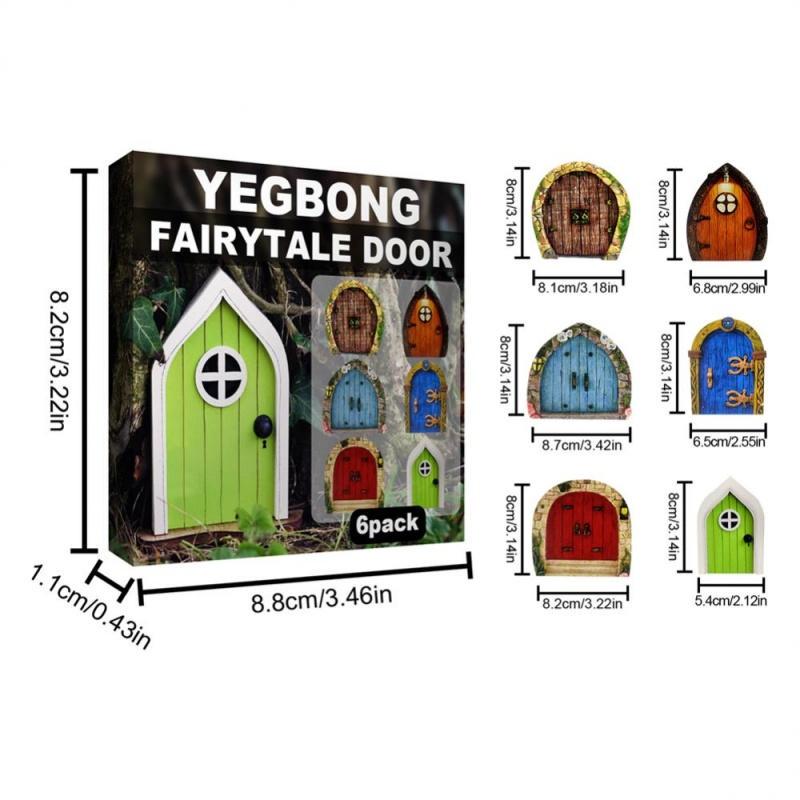 Painted Wooden Fairy Doors - Set 6 Doors
