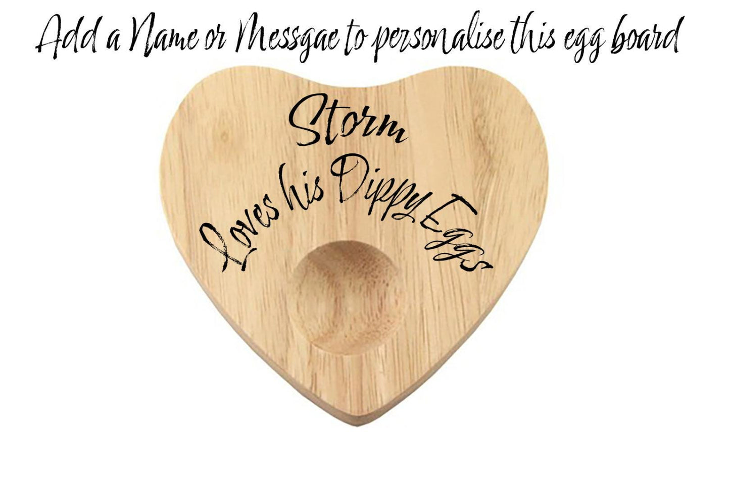 Personalised Heart Shaped Rubberwood Egg Holder Board