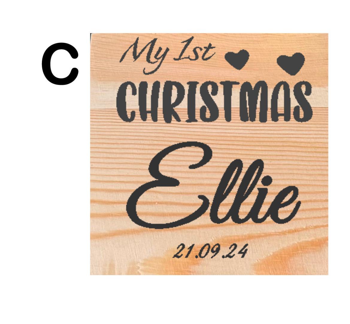 Personalised Set Of 2 Pine Abcd Childs Square Boxes