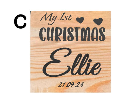 Personalised Set Of 2 Pine Abcd Childs Square Boxes