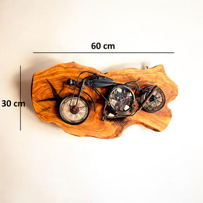 Beautiful Rustic Motorbike Wall Clock