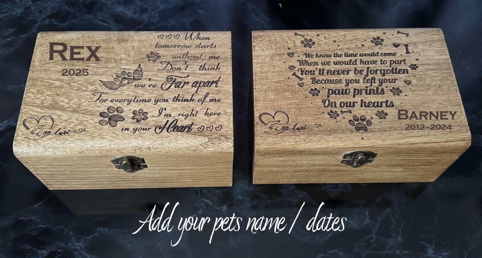 Personalised Pet Memorial Treasure Chest