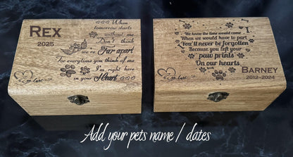 Personalised Pet Memorial Treasure Chest