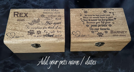Personalised Pet Memorial Treasure Chest
