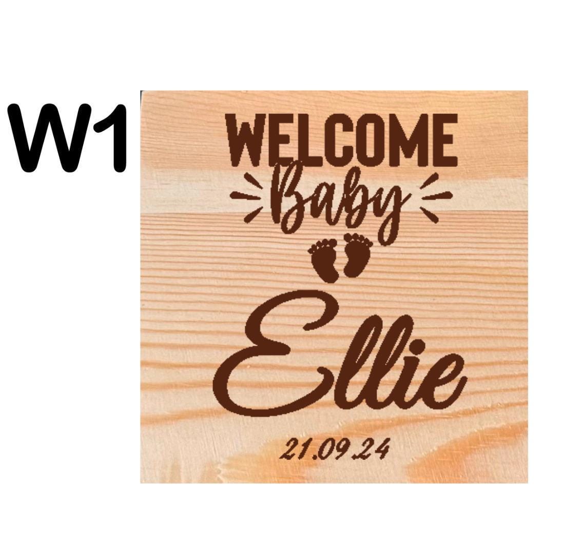 Personalised Set Of 2 Pine Abcd Childs Square Boxes