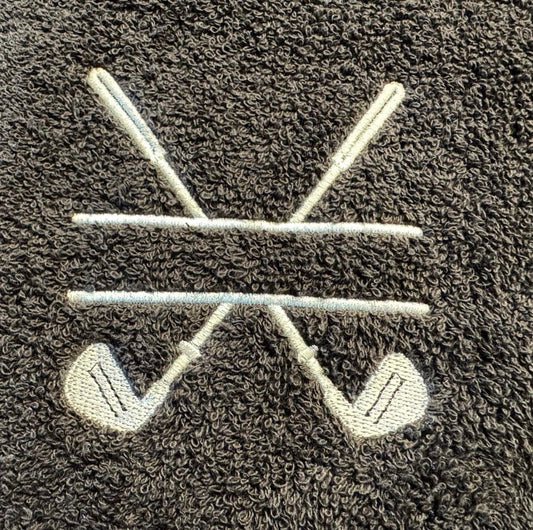 Personalised Luxury Golf Towel - Clubs Design - Assorted Colours