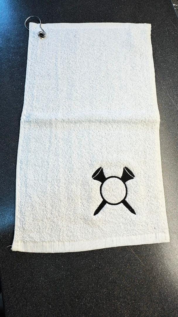 Personalised Luxury Golf Towel - Assorted Colours - Tees Design
