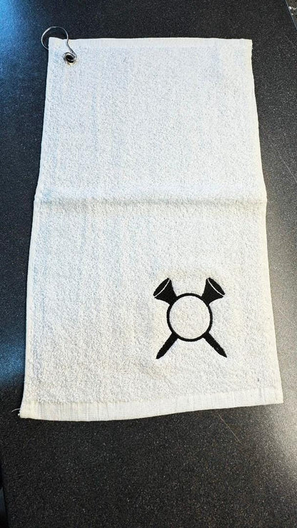 Personalised Luxury Golf Towel - Assorted Colours - Tees Design