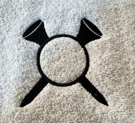 Personalised Luxury Golf Towel - Assorted Colours - Tees Design