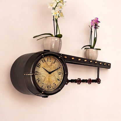 Beautiful shelf with clock and hooks