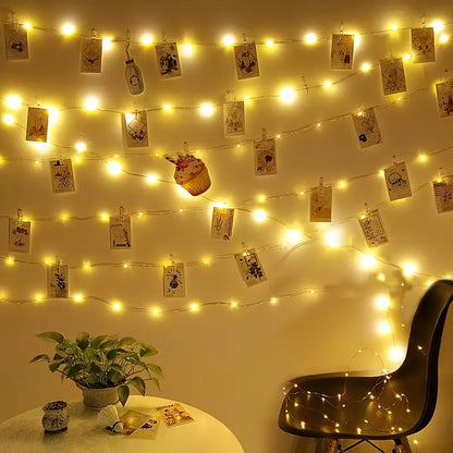 Photo Clip LED String Light, Battery-Powered Fairy Lights
