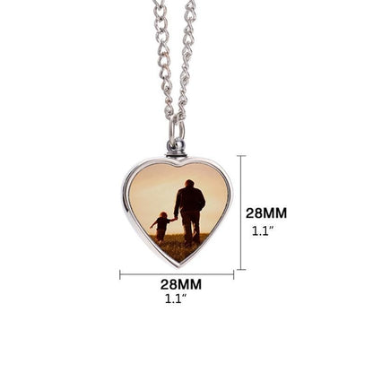 Personalised Heart Shaped Silver Memorial Photo Locket & Chain