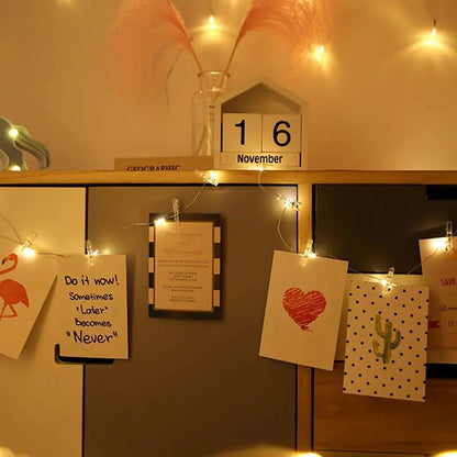 Photo Clip LED String Light, Battery-Powered Fairy Lights