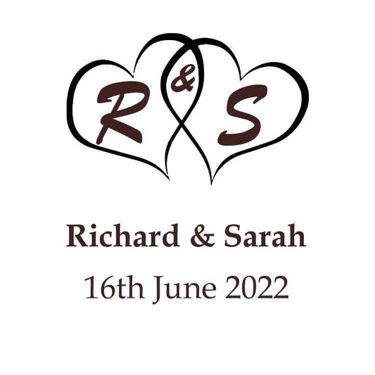 Personalised Interlocking Hearts Wooden Ring Box With Initials