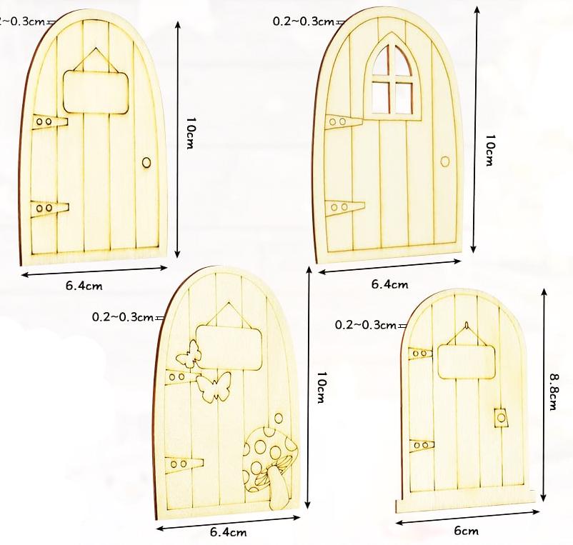 Paint Your Own Wooden Fairy Doors - Set 4 Doors