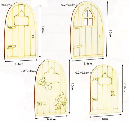 Paint Your Own Wooden Fairy Doors - Set 4 Doors