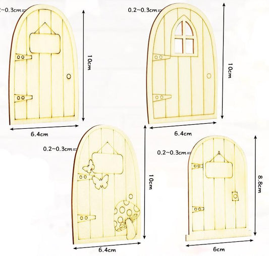 Paint Your Own Wooden Fairy Doors - Set 4 Doors