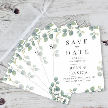 Personalised Botanical Wedding Save the Date Cards ~ Pack of 36