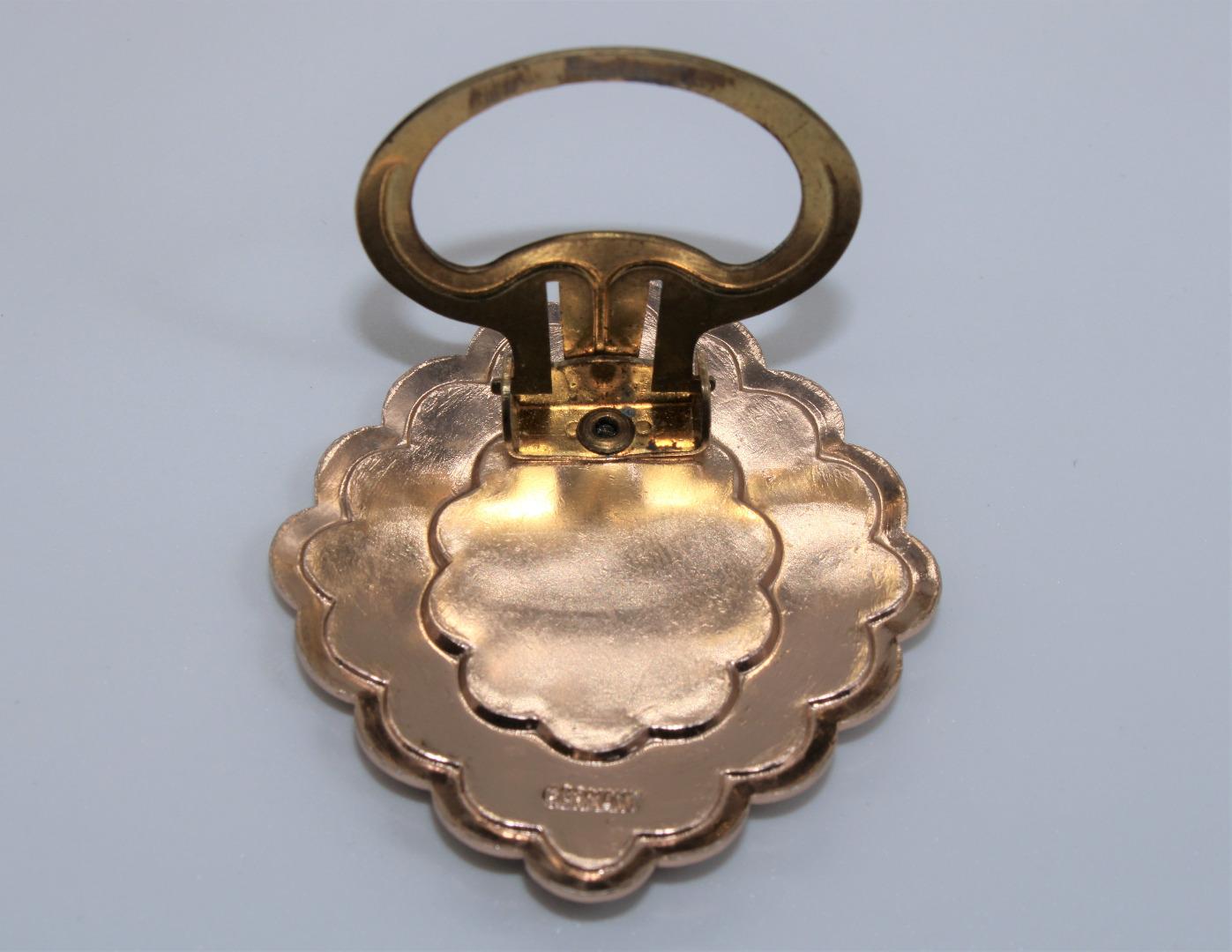 Vintage Silver Scarf Ring with Mother of Pearl Inlay