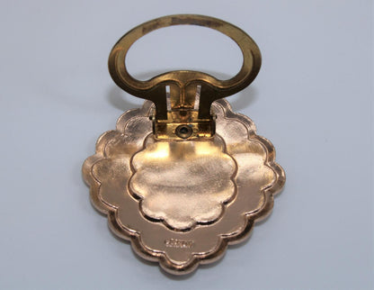 Vintage Silver Scarf Ring with Mother of Pearl Inlay